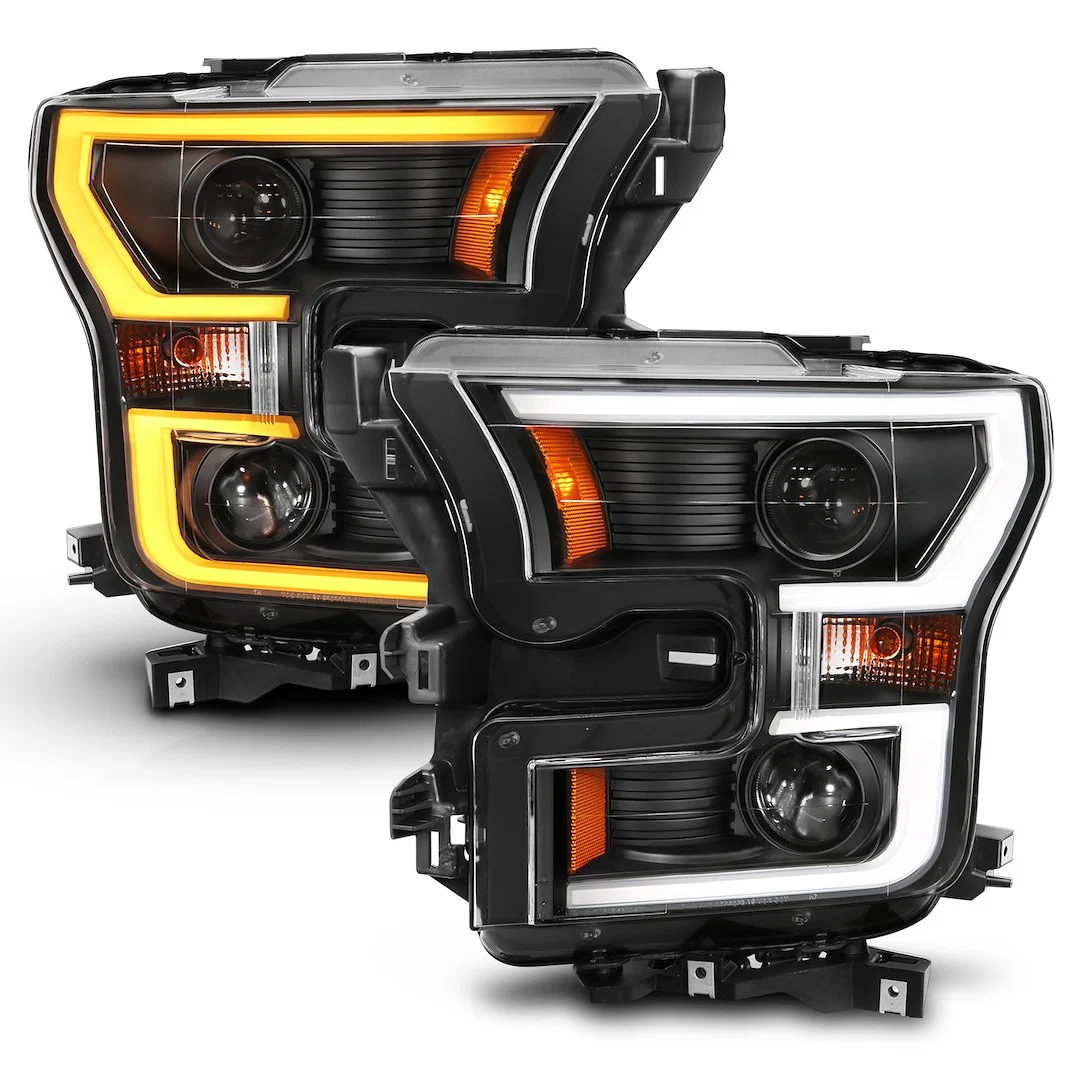 111357 – ANZO Headlight Assembly, Halogen Bulb Projector Beam/ Double Plank Switchback Style With White/ Amber Daytim...